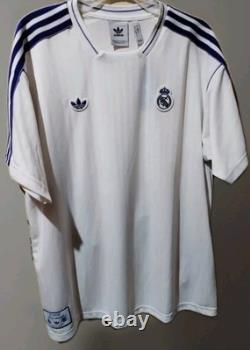 Adidas Real Madrid Men's Jersey T-Shirt, White and Purple ORIGINALS LARGE