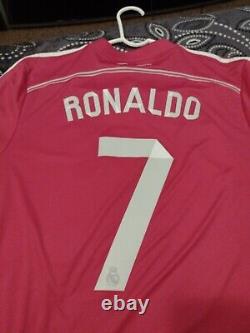 Adidas Real Madrid Ronaldo#7 2014/2015 away Jersey Men's Large PINK