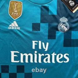 Adidas Real Madrid Ronaldo 7 Jersey Teal Blue 2017/18 FIFA Patch Mens Size M NWT