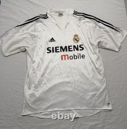 Adidas Real Madrid Ronaldo #9 Jersey 2004 2005 Home Siemens Mobile XL Soccer