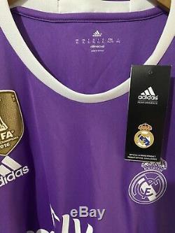 Adidas Real Madrid Ronaldo Away Jersey / Shirt 2016-17 sz XL Long Sleeve BNWT