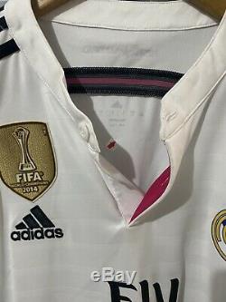 Adidas Real Madrid Ronaldo Home Jersey / Shirt 2014-15 sz L Long Sleeve