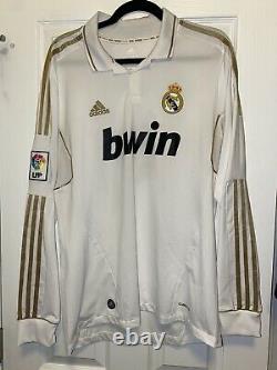 Adidas Real Madrid Sergio Ramos #4 Long Sleeve Jersey 2011 Sz L White Gold