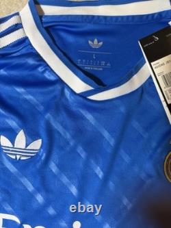 Adidas Real Madrid Soccer Jersey Aeroready Emirates Fly Better Size L Blue