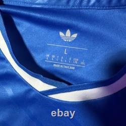 Adidas Real Madrid Soccer Jersey Blue White Large Emirates Fly Better Aeroready
