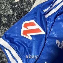 Adidas Real Madrid Soccer Jersey Blue White Large Emirates Fly Better Aeroready