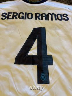 Adidas Real Madrid White 12/13 Jersey Long Sleeve Size Large Sergio Ramos