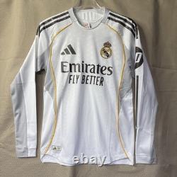 Adidas Real Madrid authentic long sleeve home jersey kit 25/26 Men's Small Adidas Real Madrid authentic long sleeve home jersey kit 25/26 Men's Small