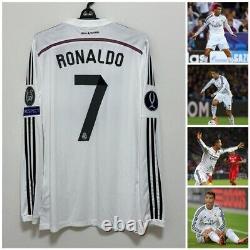 Adidas Real Madrid soccer Jersey Long Sleeve 2014/15 Ronaldo #7 Portugal SizeL