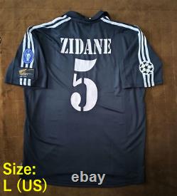 Adidas Real Madrid soccer Zidane Jersey Shirt 01/02 #5 Size L F/S France