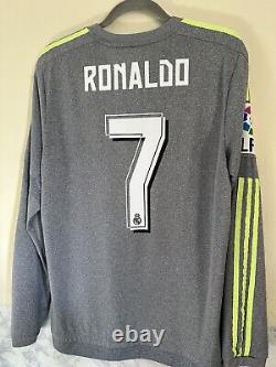 Adidas Ronaldo Shirt Jersey Real Madrid 15/16 Away Size Large Long Sleeve