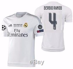 Adidas Sergio Ramos Real Madrid Authentic Final Ucl Match Jersey 2015/16