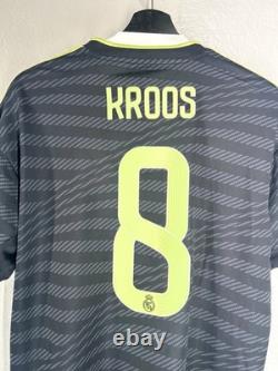 Adidas Toni Kroos Real 8 Madrid 2022/23 Black Third Soccer Jersey Shirt Sz L