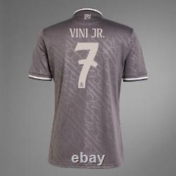 Adidas Vini Jr #7 Real Madrid 24/25 Third Jersey Mens Sizes Iy1763 Gray Color