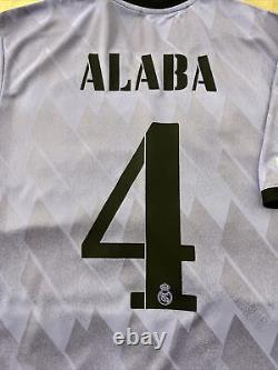 Alaba #4 Adidas Authentic Mens LARGE Real Madrid Away Champions League Jersey
