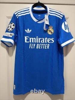 Arda Guler #15 Mens MEDIUM Adidas Real Madrid Third Authentic UCL Jersey