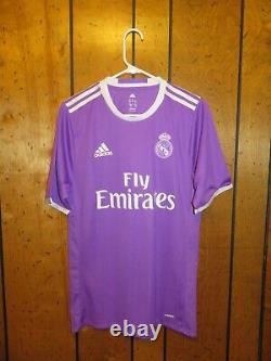 Authentic Adidas 2016-2016 Real Madrid Away Adizero Purple Jersey Kit Large