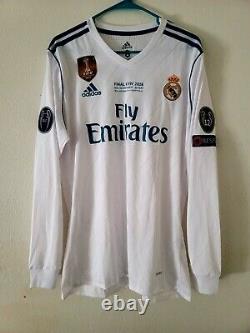 Authentic Adidas Real Madrid Bale 2018 Jersey Long Sleeves Size L player Issued
