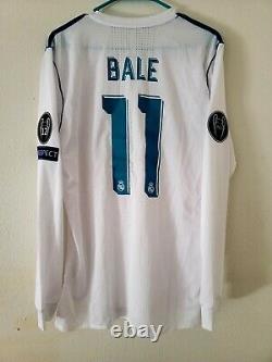 Authentic Adidas Real Madrid Bale 2018 Jersey Long Sleeves Size L player Issued