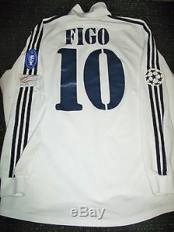Authentic Figo Real Madrid Jersey UEFA 2002 2003 PLAYER ISSUE Shirt Camiseta L