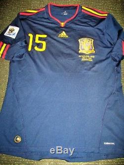 Authentic Ramos Spain 2010 WC Final Jersey Real Madrid Espana Camiseta Shirt XL