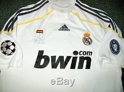 Authentic Raul Real Madrid Uefa Jersey 2009 2010 Shirt Camiseta Spain Trikot L