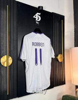 Authentic Real Madrid 2007/08 Home #11 Robben Sz L Adidas Classic Football shirt