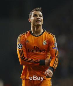 Authentic Real Madrid Ronaldo Orange 2013 2014 Jersey Camiseta Shirt Maglia M