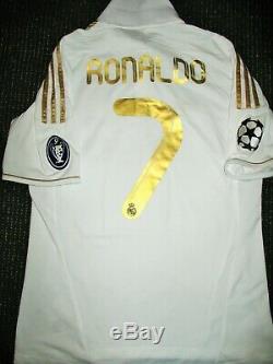 Authentic Ronaldo Adidas Real Madrid Jersey 2011 2012 Gold Shirt Camiseta M