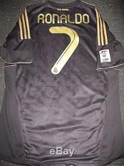 Authentic Ronaldo Black Gold Real Madrid UEFA Jersey Shirt Camiseta 2011 2012 L