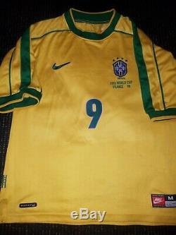 Authentic Ronaldo Brazil 1998 WC Jersey Shirt Camiseta Real Madrid Barcelona M