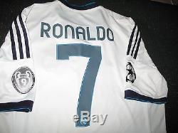 Authentic Ronaldo Real Madrid 2012 2013 UEFA Jersey Camiseta Shirt Size L