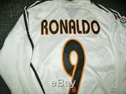 Authentic Ronaldo Real Madrid Jersey 2004 2005 Camiseta Shirt Barcelona LS M