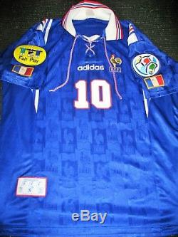 Authentic Zidane France 1996 EURO Jersey Real Madrid Maillot Shirt Juventus L
