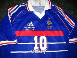 Authentic Zidane France 1998 WC Jersey Real Madrid Maillot Shirt Juventus L