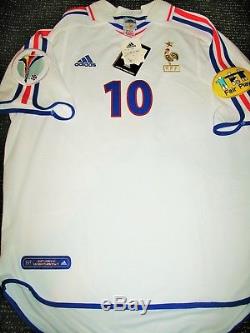 Authentic Zidane France 2000 EURO Jersey Real Madrid Maillot Shirt Trikot L NEW