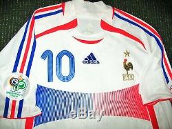 Authentic Zidane France 2006 WC LAST GAME Jersey Real Madrid Maillot Shirt L