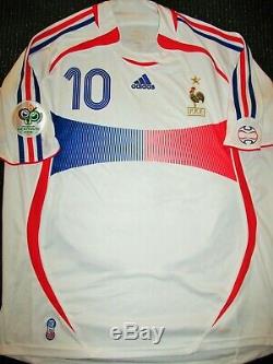 Authentic Zidane France 2006 WC LAST GAME Jersey Real Madrid Maillot Shirt XL