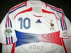 Authentic Zidane France 2006 WC LAST GAME Jersey Real Madrid Maillot Shirt XL