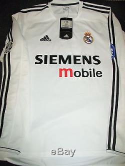 Authentic Zidane Real Madrid Jersey Shirt 2003 2004 UEFA France Camiseta BNWT