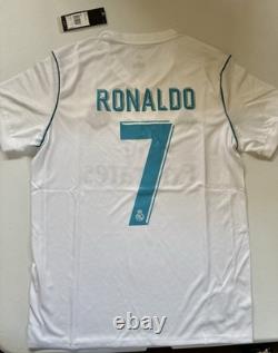 Authentic adidas Real Madrid Cristiano Ronaldo #7 White Home Jersey Men's M
