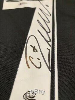 Autographed/Signed CRISTIANO RONALDO Real Madrid Black Jersey Beckett BAS COA