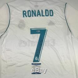 Autographed/Signed CRISTIANO RONALDO Real Madrid White Jersey Beckett BAS COA