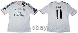 BALE #11 REAL MADRID Champions 2014 Official Home Jersey Soccer Lisbon XL NWT