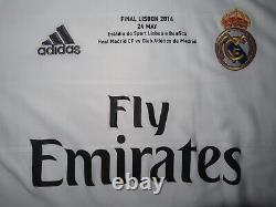 BALE #11 REAL MADRID Champions 2014 Official Home Jersey Soccer Lisbon XL NWT