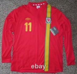 BALE #11 WALES Umbro Official Jersey Soccer XL BNWT Real Madrid L/S