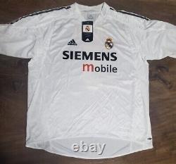 BNWT 2004 2005 REAL MADRID #5 ZIDANE Official Home Jersey La Liga UL Patch XL
