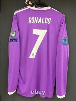 BNWT 2016 2017 Real Madrid Cristiano Ronaldo L/S Official Jersey UEFA CL Final