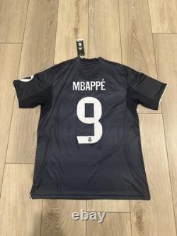 BNWT Adidas Real Madrid 2025/26 UCL Away Jersey Kylian Mbappé #9 Size M JJ4182