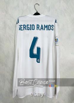BNWT Real Madrid Official Shirt 17-18 Sergio Ramos Supercopa Long Sleeve Jersey